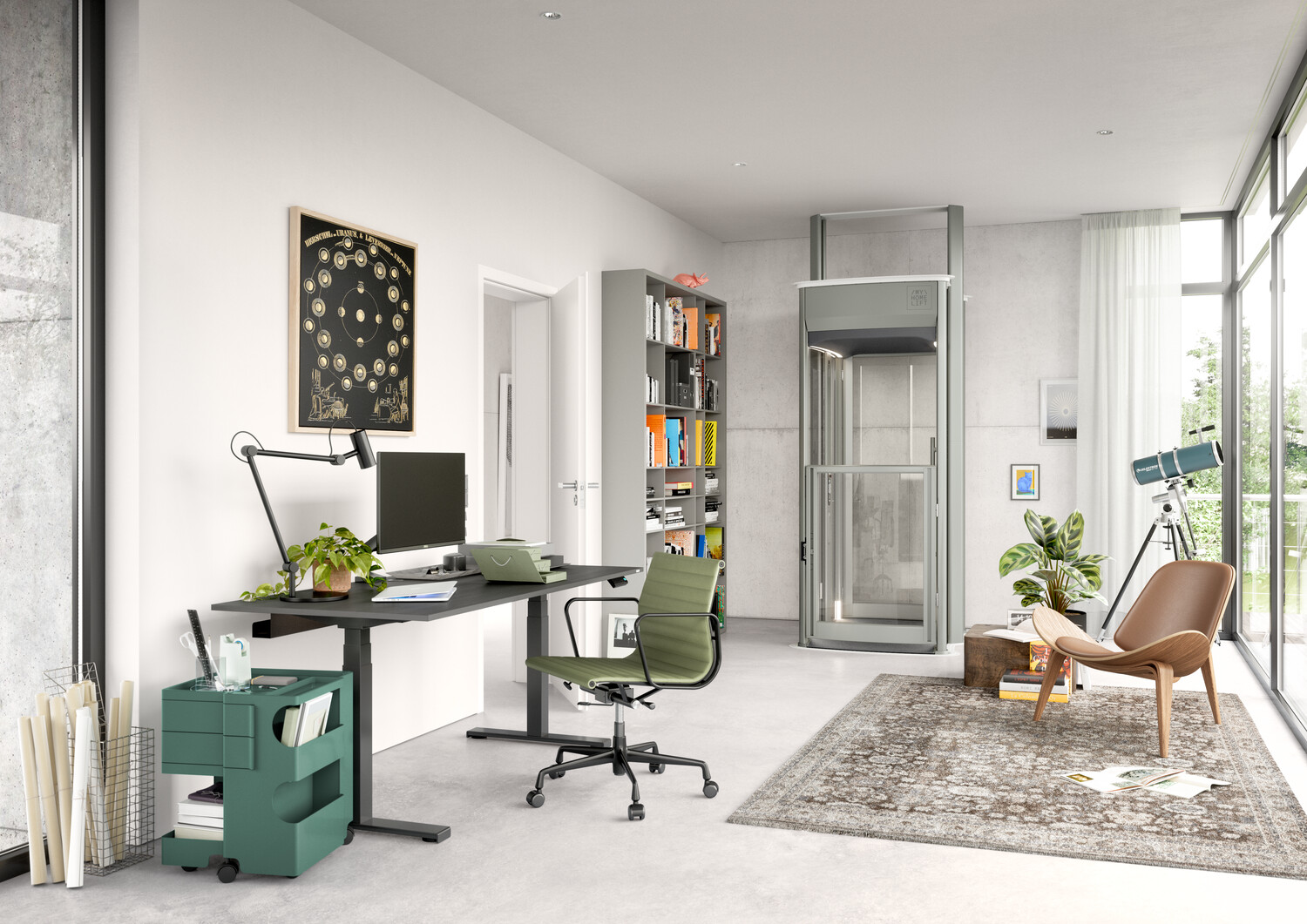 my Homelift 3 Arbeitszimmer I unter Haltestelle